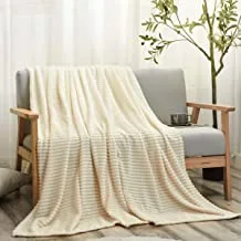 DONETELLA Fleece Blanket in 300 GSM Soft and Cozy Lightweight Velvet Blanket Ideal For Couch, Bed, Travel, Camping Available in King Size and Single Size (IVORY, KING)