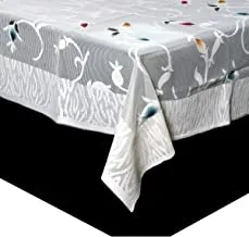 Kuber Industries Center Table Cover Cream Cloth Net For 4 Seater 40 * 60 Inches (Leaf Design) Code Ctc14