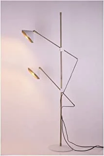 Contemporary Style Floor Lamp G9/ 2 X 4 Watt Led ml1001-2-Wh White & Gold Color