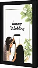 LOWHA Happy wedding Wall art wooden frame Black color 23x33cm By LOWHA
