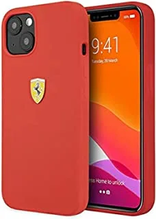 Ferrari Liquid Silicone Case Metal Logo For Iphone 13 Mini (5.4
