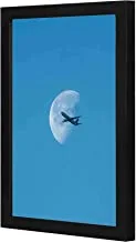 Lowha Lwhpwvp4B-1259 Airplane And Moon Wall Art Wooden Frame Black Color 23X33Cm By Lowha