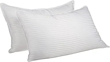Deyarco Princess Hotel Pillow Pack of 2 Microfiber 1cm Stripe Pillow - Size: 50x75cm, Filling: 1000grms each