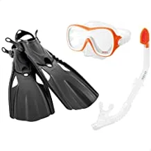 انتكس 55658 Wave Rider Snorkel Mask & Flippers Adults Diving Snorkelling Set