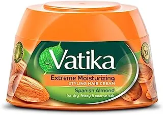 Vatika Naturals Extreme Moisturizing Style Hair Cream | Enriched with Spanish Almond | For Dry and Frizzy Hair - 210ml