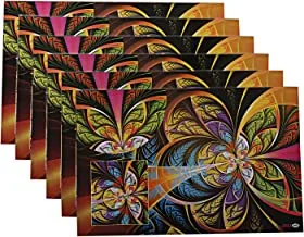 Kuber Industries Kitchen Table mat Set|Decorative Placemats For Dining|Washable Kitchen Mats|Washable Placemats Set Of 6|MULTI