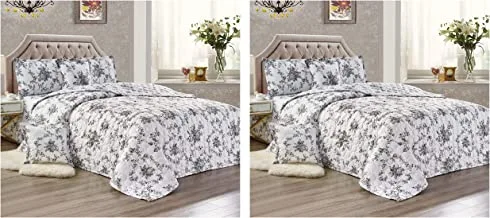 Pack of 2 compressed comforter set, 4 pieces, single size, floral, hxsx-005