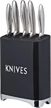 طقم سكاكين Kitchencraft Lovello Midnight من خمس قطع مع كتلة تخزين هدية محاصر