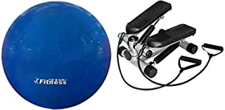 The World Of Belly Exercises From Back Pack, Black And Orange, With Yoga Ball World Fitness Blue 85 Cm
