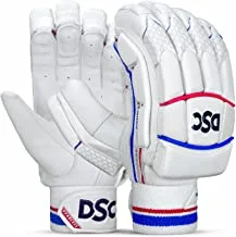 DSC Intense Speed Cricket Batting Gloves, Youth-Left (White-Orange)