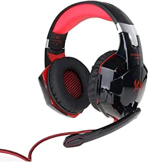 G2000 Stereo Gaming Headphones with Noise-reduction Mic for PS4 Xbox One PC Laptop Mac iPad iPod-Red, Wired