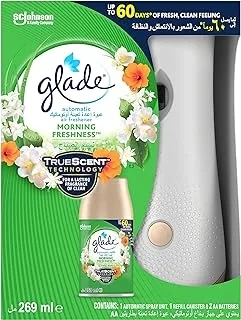 Glade Automatic Air Freshener Spray Holder with Scented Morning Freshness Refill Starter Kit, 269ml