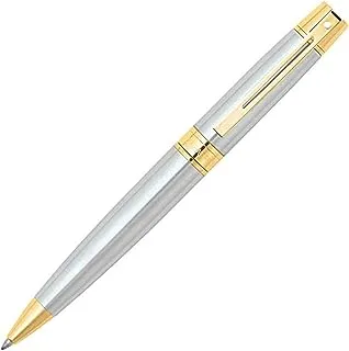 Sheaffer 300 Brushed Chrome Gold Trim Ball Pen Sh9327B