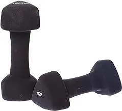 York Fitness Triangle 4 kg Neoprene Dumbells, 2 Pieces - Black