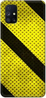 جراب Jim Orton بتصميم غير لامع مصمم لهاتف Samsung Galaxy M51-Dotted Strips أصفر أسود