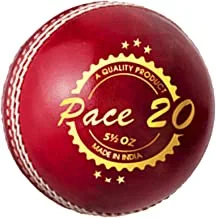 DSC Pace 20 Cricket Leather Ball (Red)
