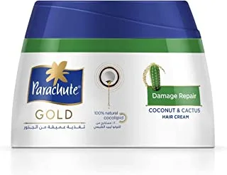 Parachute Gold Damage Repair Hair Styling Cream With Coconut and Cactus | Non Sticky Oil Replacement Hair Cream - 140ml