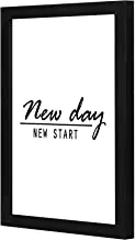 LOWHA New Day New Start إطار حائط فني خشبي لون أسود 23x33 سم من LOWHA