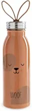 Aladdin zoo thermavac stainless steel water bottle 0.43l dog soft silicone fingerloop | double wall vacuum insulated reusable water bottle | keeps cold for 7 hours | bpa-free | leakproof