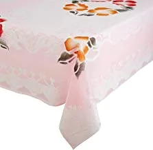 Kuber Industries Table Cloth Linen|Center Table cover|Round Table Cloth|Kitchen, Restaurant And Living Room|Pink