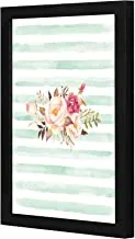 LOWHA Roses green white Wall art wooden frame Black color 23x33cm By LOWHA