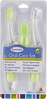 Summer Infant Oral Care Kit 3-Pieces, Green/Transparent