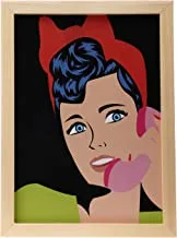 LOWHA pop art Pink phone Wall Art with Pan Wood framed Ready to hang for home, bed room, office living room Home decor hand made wooden color 23 x 33cm By LOWHA