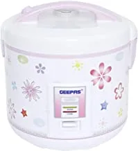 Geepas Electric Rice Cooker with Steamer, Non-Stick Inner Pot, 915-1089W, White, 3.2L, GRC433