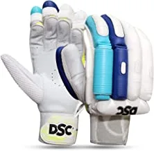 DSC Condor Surge Cricket Batting Gloves, Youth-Right (White-Turquoise)