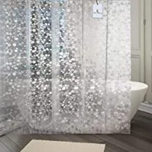Kuber industries shower curtains|grommet top ac curtain|indoor drapes for bathroom, bedroom|curtain liner with eyelet rings|transparent