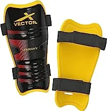 Vector X Football Shin Guard with Adjustable Velcro Strap for Youth and Adults (Multi colour, S/M) | Soft foam padding | for Football Games Matches, Training | Light Weight & Breathable