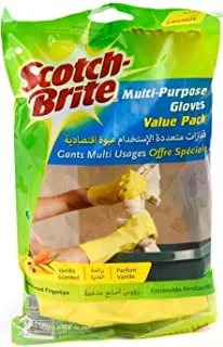 Scotch-Brite All Purpose Gloves Large Size, 1 pair/pack | Reusable gloves | Protect your hands | Waterproof | Tear-Proof| Excellent Grip| Touch-Sensitive | Comfortable Fit | Gloves Kitchen