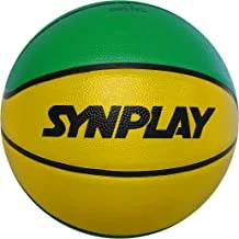 Synplay - Ss00170 Rubber Basketball 14 Panel Moulded, Size 7 (Green & Yellow)