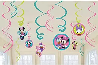 Amscan Swirl Decorations, Disney Minnie Mouse Collection, Party Accessory