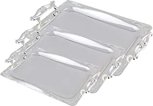 Al Saif 3 Pcs Tray (Size:XL,L,M) Color: Full Silver