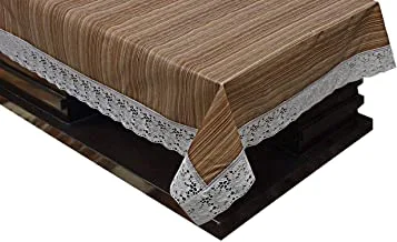 Kuber Industries Wooden Design Pvc 4 Seater Center Table Cover 60 Inchesx40 Inches(Light Brown)