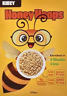 Kidzy Honey Hoops Cornflakes, 375G - Pack Of 1