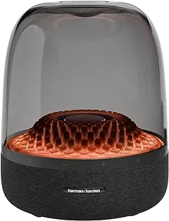 Harman Kardon Aura Studio 3 Bluetooth Speaker, Exceptional 360-Degree Sound, Powerful Subwoofer, Ripple effect Ambient Light, Wireless Streaming, Distinctive Elegant Design - Black, HKAURAS3BLKEU
