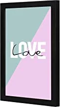 Lowha LWHPWVP4B-160 Love Pink Green Wall Art Wooden Frame Black Color 23X33Cm By Lowha