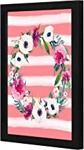 Lowha LWHPWVP4B-308 Pink Roses With White Wall Art Wooden Frame Black Color 23X33Cm By Lowha