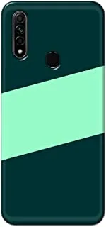Khaalis matte finish designer shell case cover for Oppo A31/A8-Diagonal Band Green Turqoise