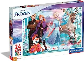 Clementoni Kids Puzzle, Disney Frozen Maxi Puzzle 24 Pieces (62 x 42 cm), for Ages 3+ Years Old