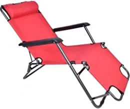 ALSafi-EST 2 In 1 Picnic And Camping Foldable Bed And Chair, Red