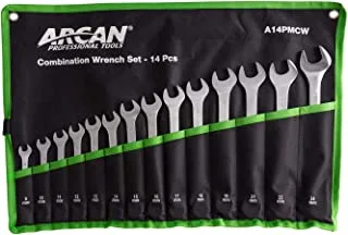 Arcan A14PMCW Metric Combination Wrench Set, 14-Piece