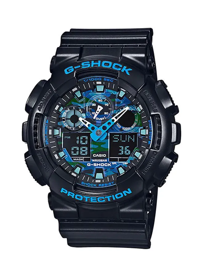 G-SHOCK Men's Analog Plus Digital Round Water Resistance Wrist Watch GA-100CB-1ADR