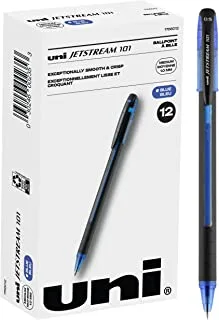 Uniball Jetstream 101 12 Pack, 1.0mm Medium Blue, Wirecutter Best Pen, Ballpoint Pens, Ballpoint Ink Pens | Office Supplies, Ballpoint Pen, Colored Pens, Fine Point, Smooth Writing Pens