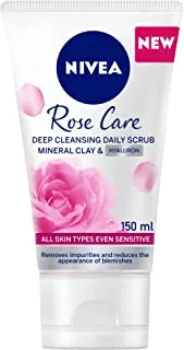 NIVEA Face Scrub Daily Exfoliating, Rose Care with Organic Rose Water, 150ml