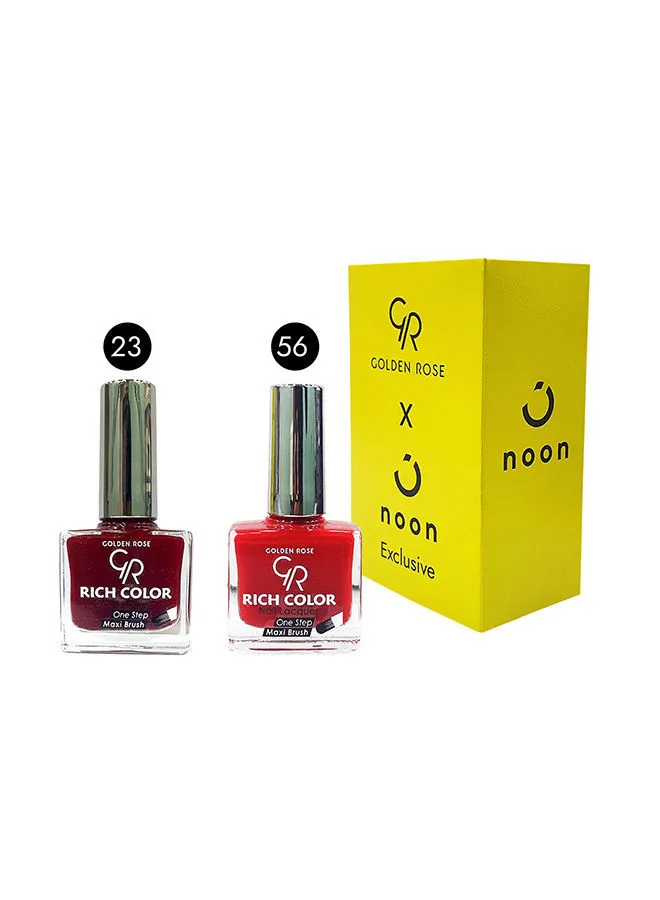 Golden Rose Rich Color Gel Nail Polish Red 56 and 23 ( Set of 2)