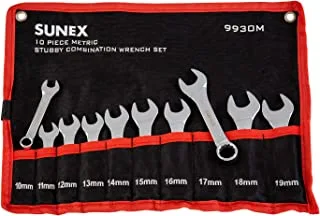 Sunex 9930M Metric Stubby Combination Wrench Set, 10-Piece