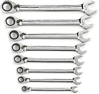 GEARWRENCH 8 Pc. 12 Pt. Reversible Ratcheting Combination Wrench Set, SAE - 9533N